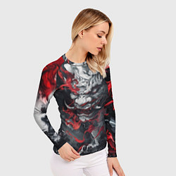 Рашгард женский Японский дракон в дыму, цвет: 3D-принт — фото 2