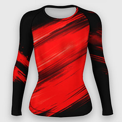 Женский рашгард Красные мазги краски на черном
