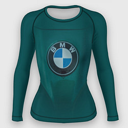 Женский рашгард Логотип BMW на зелёном фоне