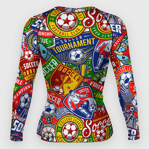Женский рашгард Футбольные лиги паттерн / 3D-принт – фото 2