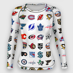 Женский рашгард Команды НХЛ на белом фоне