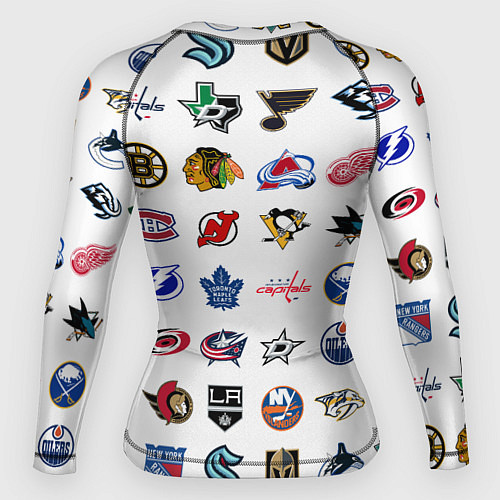 Женский рашгард Команды НХЛ на белом фоне / 3D-принт – фото 2