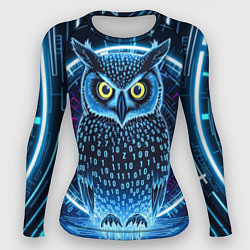 Рашгард женский Виртуальный филин, цвет: 3D-принт