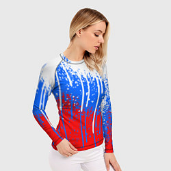 Рашгард женский Патриот - флаг, цвет: 3D-принт — фото 2