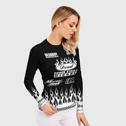 Рашгард женский Dead black - Bones, цвет: 3D-принт — фото 2