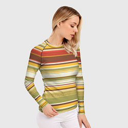Рашгард женский Горизонтальные полосы, цвет: 3D-принт — фото 2