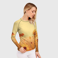 Рашгард женский Цветы на закате, цвет: 3D-принт — фото 2