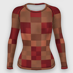 Рашгард женский Бордовые пиксели, цвет: 3D-принт