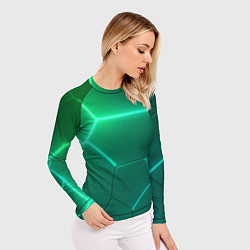 Рашгард женский Зеленые неоновые плитки, цвет: 3D-принт — фото 2
