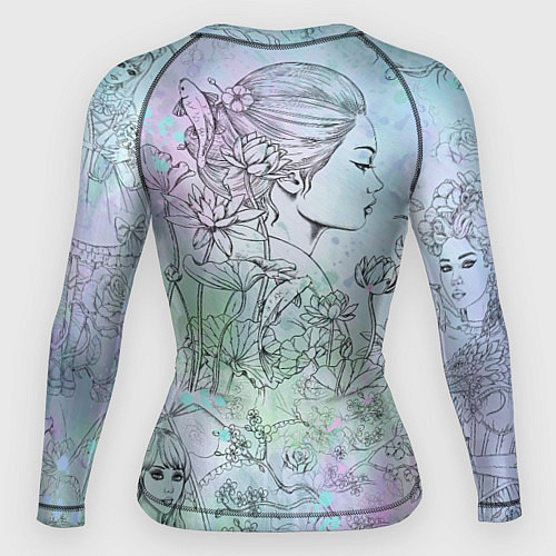 Женский рашгард Скетч японские дорамы / 3D-принт – фото 2