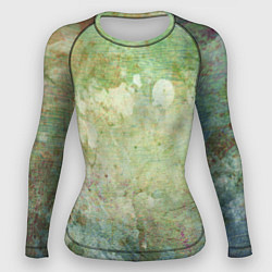 Рашгард женский Абстракция - faded spots on a green background, цвет: 3D-принт