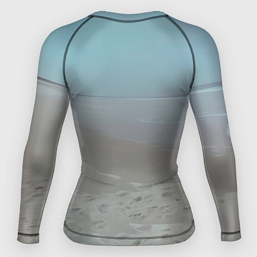 Женский рашгард Лошадь почему мем на берегу / 3D-принт – фото 2