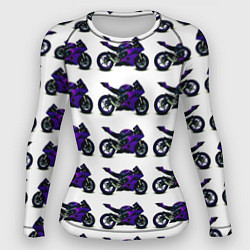 Рашгард женский Motorcycle purple gloss, цвет: 3D-принт