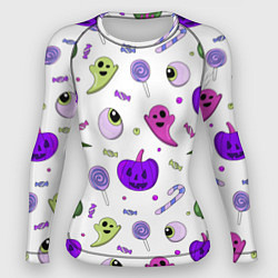 Женский рашгард Halloween purple pumpkin pattern