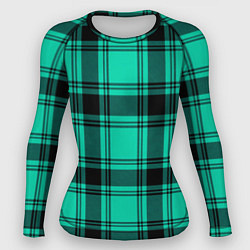 Рашгард женский Checkered turquoise, цвет: 3D-принт