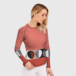 Рашгард женский Луна Малевича розовый томат, цвет: 3D-принт — фото 2