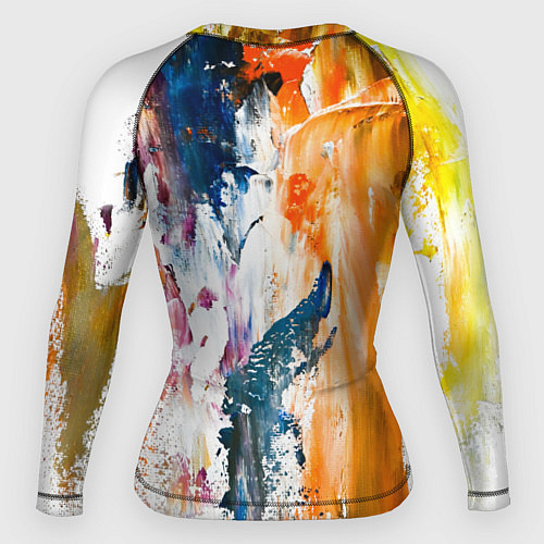 Женский рашгард Разноцветные мазки кисти на палитре художника / 3D-принт – фото 2