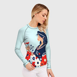 Рашгард женский Девушка моряка, цвет: 3D-принт — фото 2