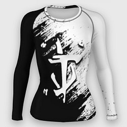 Женский рашгард Doom штрихи красок черные