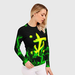 Рашгард женский Doom кислотное лого огненный, цвет: 3D-принт — фото 2