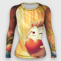 Женский рашгард Солнечный ёж в лесу