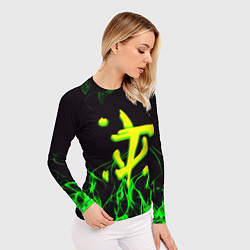Рашгард женский Doom кислотное лого, цвет: 3D-принт — фото 2