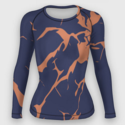 Рашгард женский Разломы на синем, цвет: 3D-принт