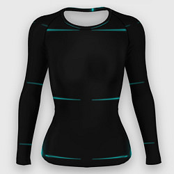 Рашгард женский Color black blue stripes, цвет: 3D-принт