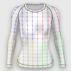 Рашгард женский Color white multicolored stripes, цвет: 3D-принт