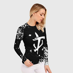 Рашгард женский Doom белый всплеск красок, цвет: 3D-принт — фото 2