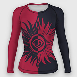 Женский рашгард Солнце красно-синее