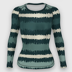 Рашгард женский Полосы зигзагообразные зеленые, цвет: 3D-принт