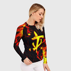 Рашгард женский Doom огненные искры, цвет: 3D-принт — фото 2