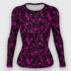 Женский рашгард Черно бордовый абстрактный узор