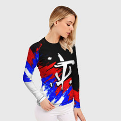 Рашгард женский Doom триколор краски, цвет: 3D-принт — фото 2