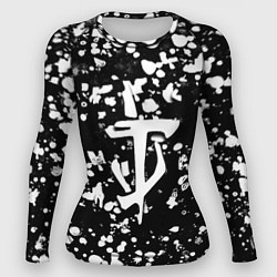 Рашгард женский Дум белые брызги красок, цвет: 3D-принт