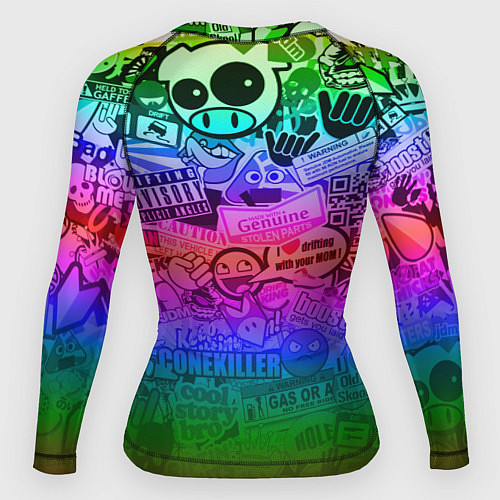 Женский рашгард Monster energy неоновые стикеры / 3D-принт – фото 2