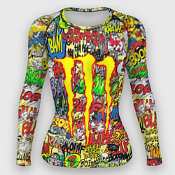 Рашгард женский Monster energy sticker grafity, цвет: 3D-принт