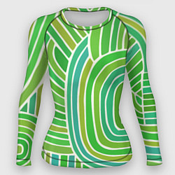 Рашгард женский Абстрактный узор зеленый, цвет: 3D-принт