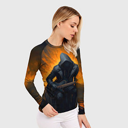 Рашгард женский Гитарист играющий в пламени, цвет: 3D-принт — фото 2