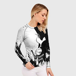 Рашгард женский Тоттенхэм черно белый огонь, цвет: 3D-принт — фото 2