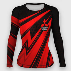 Женский рашгард Митсубиси - красные молнии