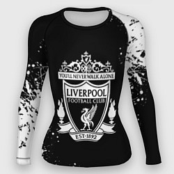 Рашгард женский Liverpool белые краски текстура, цвет: 3D-принт