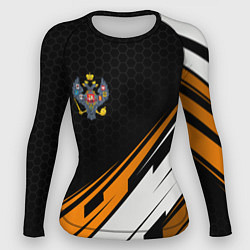 Рашгард женский Российская империя - оранжевый спорт, цвет: 3D-принт