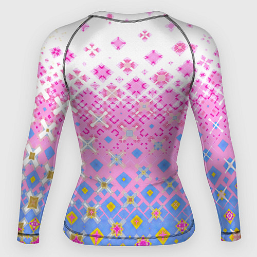 Женский рашгард Розово-голубой узор / 3D-принт – фото 2