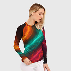 Рашгард женский Разноцветное движение, цвет: 3D-принт — фото 2