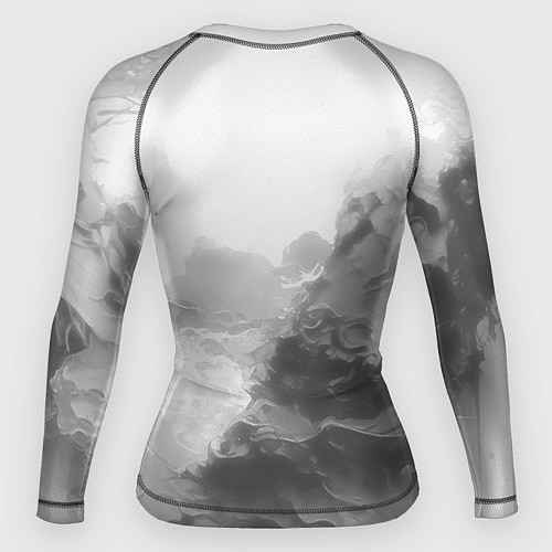 Женский рашгард Geely на сером абстрактном фоне / 3D-принт – фото 2