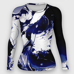 Женский рашгард Чёрно-фиолетовый абстракция волна