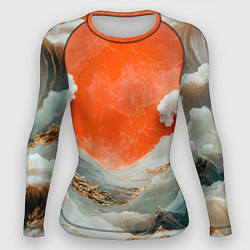 Рашгард женский Японский пейзаж абстракция, цвет: 3D-принт