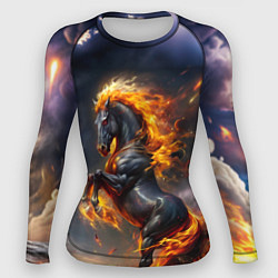 Рашгард женский Огнегривый скакун, цвет: 3D-принт